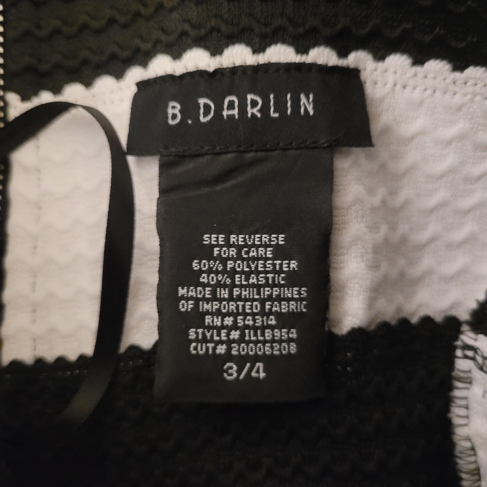 B Darlin Black and White Strapless Dress with Scalloped Detail from Macys - Picture 5 of 6